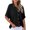 Black, variant on fatyb Women's Knit Button down Shirts Collared Short Sleeve Casual Tops Loose Summer Blouses with Pockets