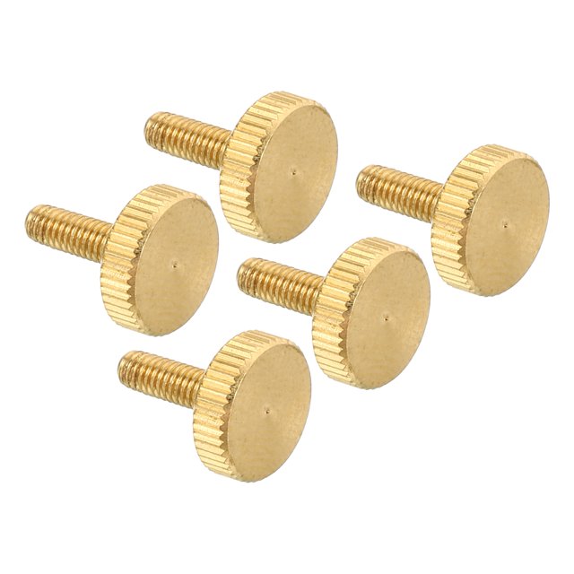 Tornillos de pulgar estriados M3x9mm de Uxcell, pernos de latón planos, botones de agarre, sujetadores para lámparas retro, paquete de 5