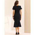 thumbnail image 3 of DARING DIVA Sweetheart Neck Puff Mermaid Midi Dress XL Black, 3 of 6