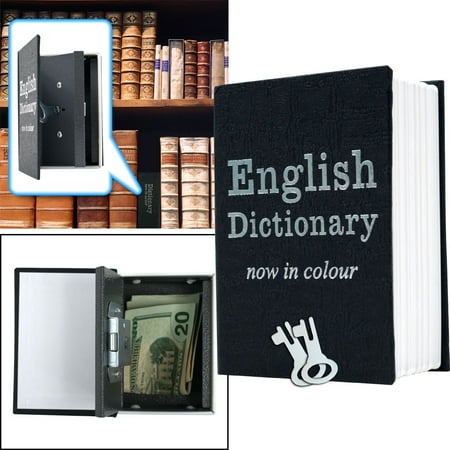 Money Safe Travel Lock Box with Key, Diversion Book Safe (Portable Safe Box, Great for Traveling, Store Money, Jewelry, and Passport) by Stalwart, Dictionary - 3 x 4 in ()