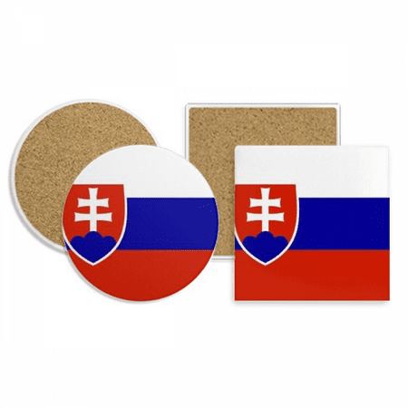 

Slovakia National Flag Europe Country Coaster Cup Mug Holder Absorbent Stone Cork Base Set