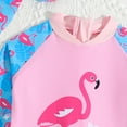 thumbnail image 6 of Zanarzt Rash Guard for Girls Comfortable Breathable Stylish Swimsuit Set with Cartoon Print Long Sleeve and Hat Pink,12-18 Months, 6 of 7