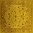 thumbnail image 1 of Ahgly Company Indoor Square Oriental Yellow Traditional Area Rugs, 7' Square, 1 of 4