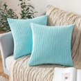 thumbnail image 1 of Paquete de 2 fundas de almohada decorativas de pana suave y sólida, cuadradas, para cojín, sofá, dormitorio, sala de estar, 22 x 22 pulgadas, 1 of 5