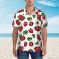 thumbnail image 6 of Picia Hand Drawn Strawberry Gentle Cotton Regular Fit Short Sleeve Casual Hawaiian Shirt for Men-Large, 6 of 9