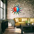 thumbnail image 2 of Colgante de pared de metal Sun Moon, decoración de la pared del sol de la luna sonriente, escultura de la cara de la luna del sol para el jardín interior del hogar al aire libre Feliz Sencillez, 2 of 5