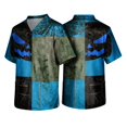 thumbnail image 2 of Domuza Halloween Scrubs for Men Top Funny Horror Print V-Neck Short Sleeve Caregiver Uniform Shirts Comfy Soft Classic Fit Medical Scrub Tops 5XL, 2 of 6