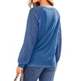 thumbnail image 4 of UVN Blouses for Women Dressy Lace Long Sleeve Shirts Fall Casual V Neck Tunic Tops, 4 of 10