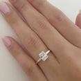 thumbnail image 6 of 2.5CT Radiant & Tapered Baguette Three Stone Style Moissanite Engagement Ring 14k White Gold, 6 of 7