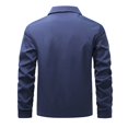 thumbnail image 4 of WTOBBY Men's Business Jacket with Lapel Zip, Solid Color Slim Fit Polyester Blend, Smart-Casual for Work and Commute, Lightweight and Durable for Professional Settings,Navy S, 4 of 5
