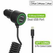 Cellet 22 Watt 4.4 Amp Dual USB Port High Powered Car Charger for Apple iPhone 12, 12 Mini, 12 Pro Max, 12 Pro
