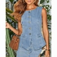 thumbnail image 6 of Womens Tops Vest Tops for Women Tank Top for Women Sleeveless Tops for Women Women's Denim Vest Blue Vest XL, 6 of 10