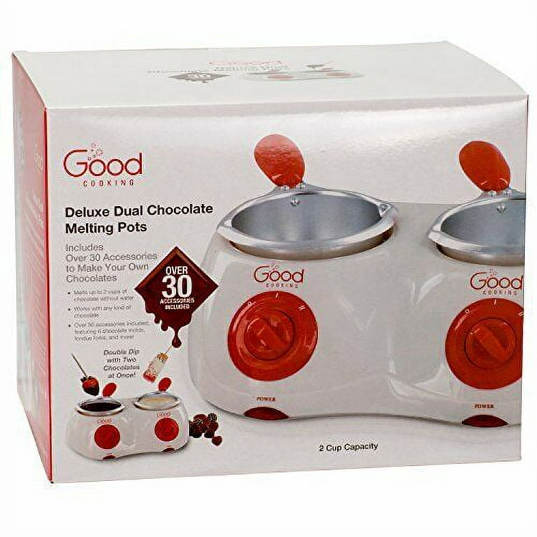 12-Cup Electric Fondue Pot Set for Cheese & Chocolate - 8 Color-Coded  Forks, Adj