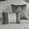 thumbnail image 7 of Madison Park Cal King Size 8-Piece Comforter Set, Jacquard Bed in a Bag Set, Bedding Set with Sheets and Decor Pillows, Silver Grey/Ivory, 7 of 7