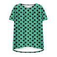 thumbnail image 4 of Hauts d'Été pour Femmes Chemises à Manches Courtes d'Été pour Femmes Tunique Décontractée Imprimée Col en V Chandail Chemise Blouse Chemises à Manches Courtes pour Femmes Tendance en Liquidation, 4 of 7