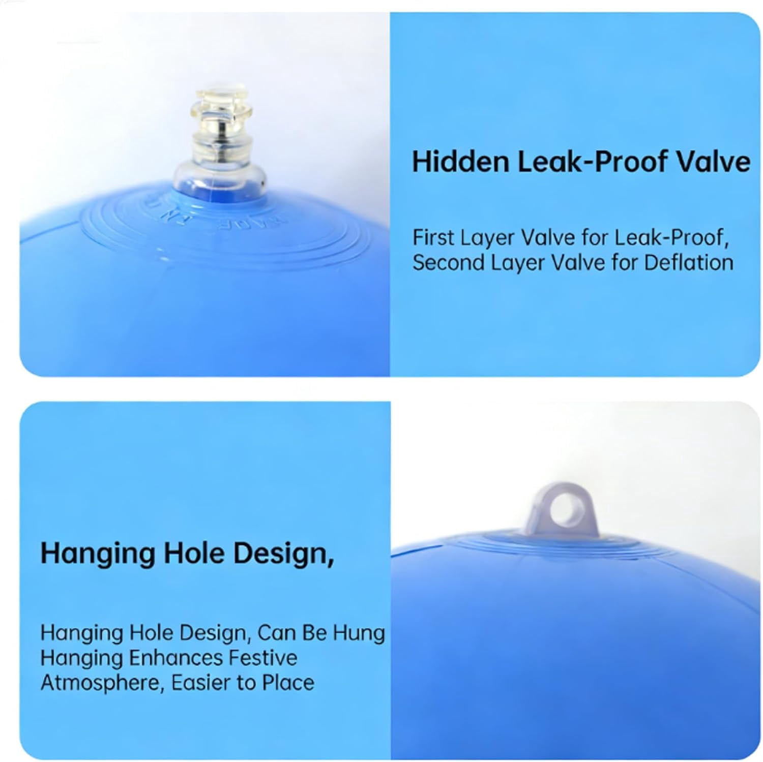 Reusable Inflatable Balloon Garland, 3/7 Cluster Reusable Inflatable Balloon Garland Arch Kit,Durable Pvc One-Piece Thickened Decorative Ball,Hanging Hole Design,For Birthdays,Weddings (Blue,B)