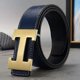 thumbnail image 1 of new style business leisure genuine pu leather h smooth buckle litchi grain belt for men, 1 of 2