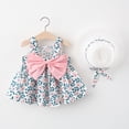 thumbnail image 2 of uds., vestido de princesa de playa de verano para niñas, lindo lazo de flores, sin mangas, vestidos de algodón para niños pequeños + sombrero para el sol, conjunto de ropa para recién nacidos Tan Jianjun unisex, 2 of 2