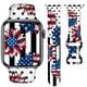 thumbnail image 1 of Yagedoviu 4 De Julio Decoraciones Correas De Reloj Reloj Compatible 38 Mm 40 Mm 41 Mm 42 Mm Para Mujer Corazón Estrella Ajustable Silicona Suave Reemplazo Smartwatch Pulsera Regalos Para Se Series 8/7, 1 of 5