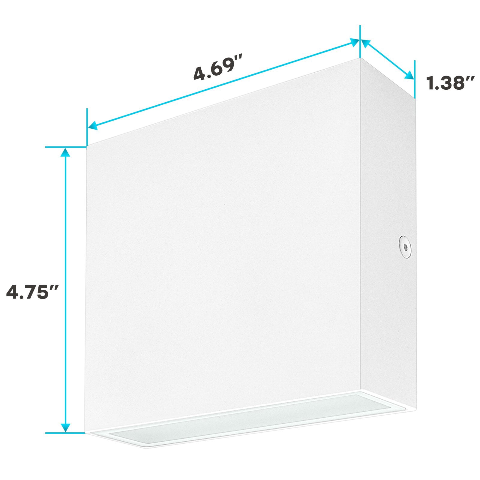 Luxrite Square LED Up and Down Wall Sconce, 3 Color Selectable, 15W, 1000 Lumens, ETL Listed, Wet Rated - White