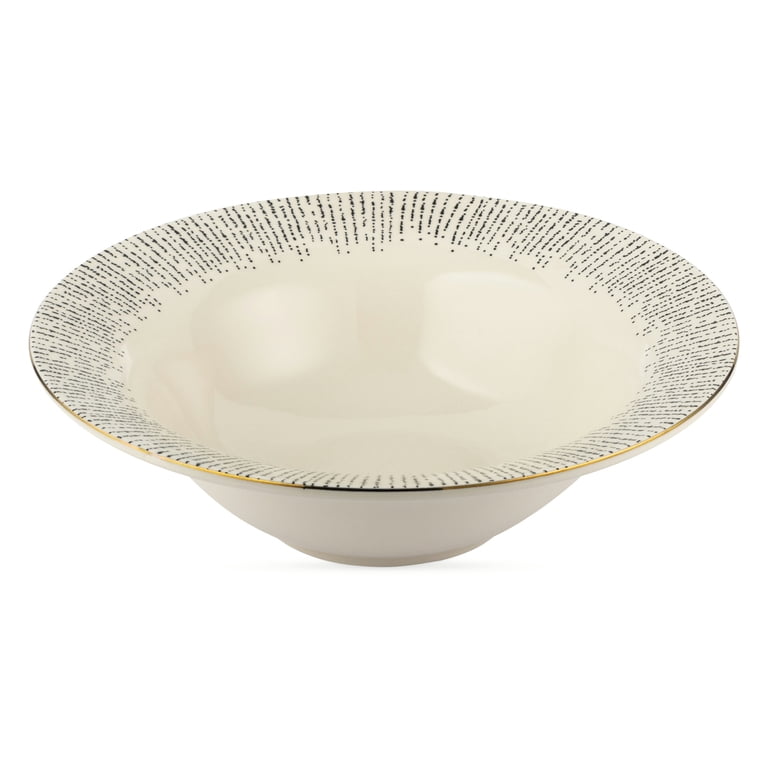 Ceramic Serving Bowl Set with Wooden Spoons, 77.7 Fl Oz photo 3