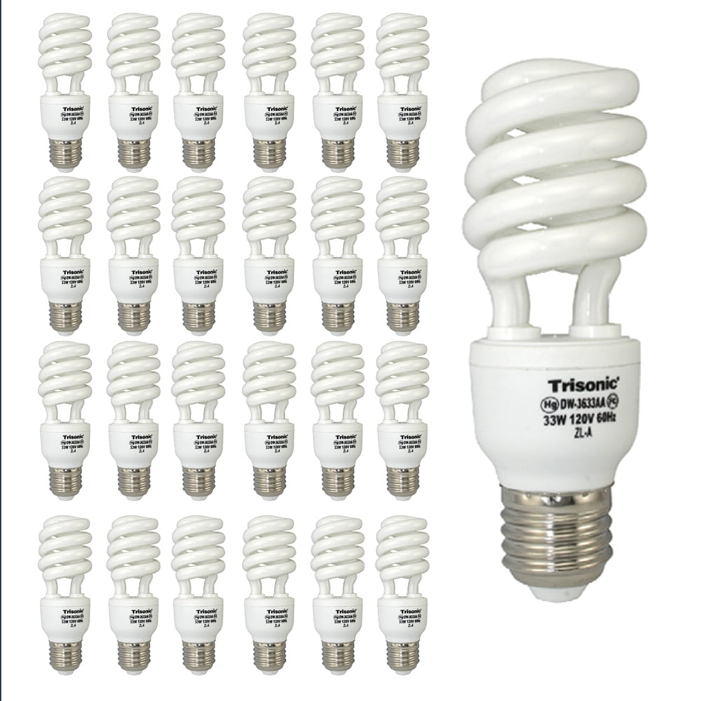 24 Daylight Bulbs CFL 150 Watt 150 W 33 W Energy Saving White