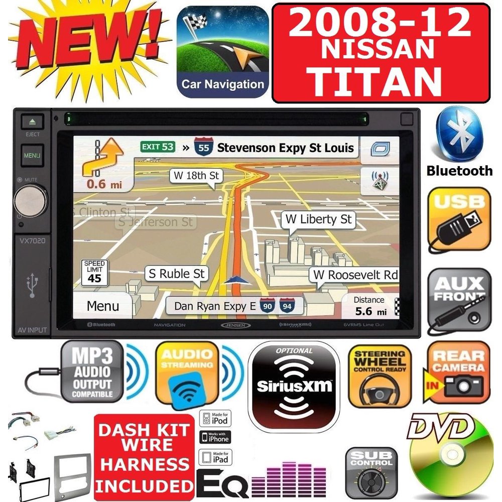 JENSEN CD/DVD GPS NAVIGATION SYSTEM BLUETOOTH USB CAR