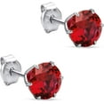 thumbnail image 2 of Dreamofdazzles Jewels 925 Sterling Silver 1.52 Ct Round Cut Red Ruby Engagement Wedding Push Back Stud Earring's 14K White Gold Plated For Women's, 2 of 2