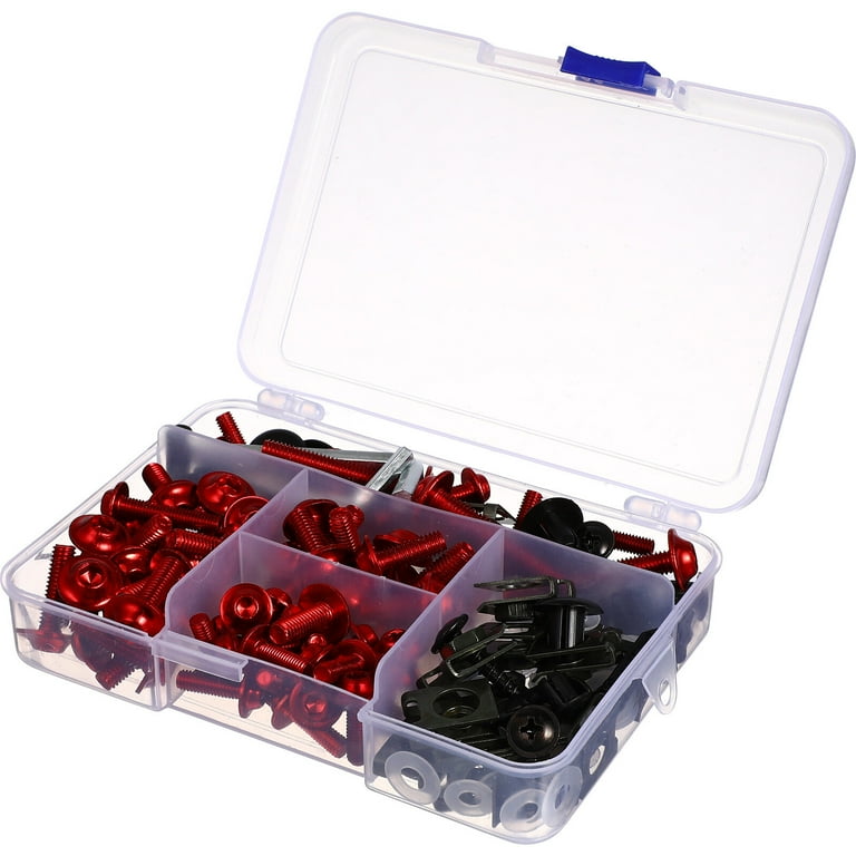 Fairing Bolt Kit Screws Fasteners Universal Fairing Bolt Kits Metric Bolts and Nuts Kit Red