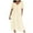 C1-Beige356, variant on Womens Solid Color Midi Dress Surplice V Neck Three Quarter Sleeve Tiered Hem Side Pockets Travel Long Dress