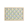 thumbnail image 1 of Garden Art Wall Art with Frame, Scandinavian Style Illustration of Colorful Flowers and Abstract Shapes, Printed Fabric Poster for Bathroom Living Room, 35" x 23", Ivory Multicolor, by Ambesonne, 1 of 2