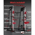 thumbnail image 3 of JoanKaren Pro Smith Machine Home Gym,2200 lbs Squat Rack Power Cage Workout Equipmen with Cable Crossover for Full Body Strength Training,Black&Red, 3 of 8