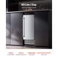 thumbnail image 2 of KFFKFF Undercounter Built-in Ice Maker, 80 Lbs/Day Under Counter Ice Maker Machine with Reversible Door Stainless Steel, Freestanding Ice Maker for Commercial Home Kitchen, 2 of 9