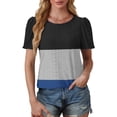 thumbnail image 4 of Posijego Hauts d'Été pour Femmes Blouse Décontractée à Manches Courtes Col Rond Tunique Ample avec Leggings, 4 of 6