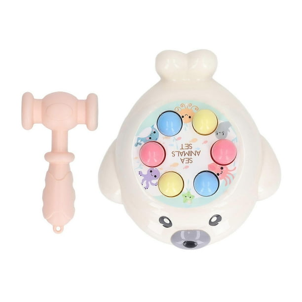 Whack Game Toy Early Educational Learning Seal Shape Colorful Safety Baby Hammer Toy for Infant Yellow