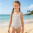 thumbnail image 2 of XAOFW Girl's One-Piece Swimsuits Floral Print Cute Cartoon Swimwear For Toddler Kids Beach Sports Comfortable Beachwear, 2 of 8