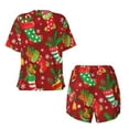 thumbnail image 5 of Naloa X-mas and New Year Women's Short-Sleeved Pajama Set, Loungewear, Summer pajamas, Breathable Cozy - Small, 5 of 9