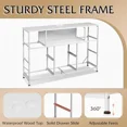 thumbnail image 5 of Dresser TV Stand for 45/50/55 Inch TV Entertainment Center with LED Lights & Charging Station 8 Fabric Drawers & Open Shelves for Living Room Hallway Wood Top, 5 of 6