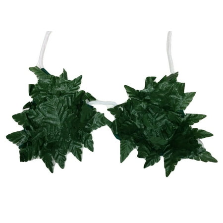 Green Leaf Jungle Bikini Top Bra Hawaiian Luau Costume Accessory Adult