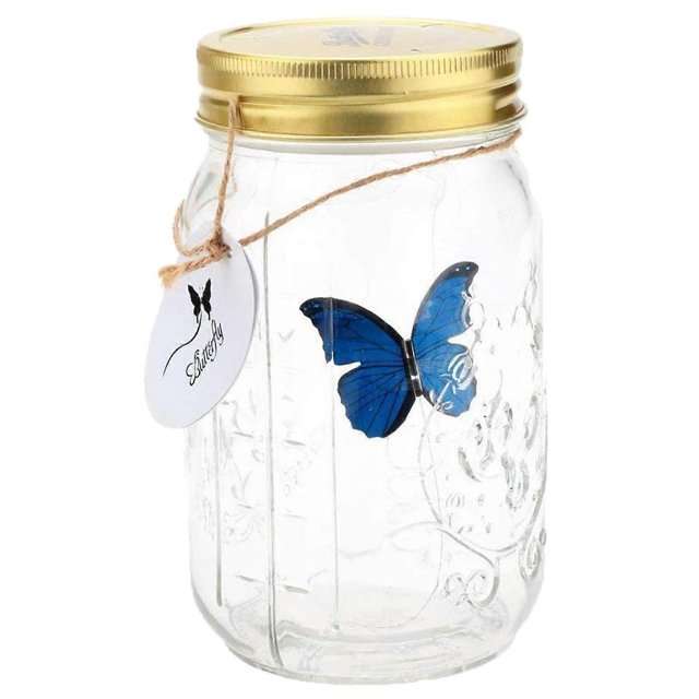 Butterfly Collection Jar Lamp Flying Butterfly with LED Lights for Family and Friends Gift