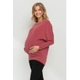 thumbnail image 2 of Rib Knit Boat Neck Dropped Shoulder Maternity Top, 2 of 3