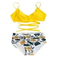 thumbnail image 3 of Women‘s Cross Bikini Set High Waist Wrap Two Piece Tummy Control Bathing Suits Push Up Swimsuits, 3 of 6