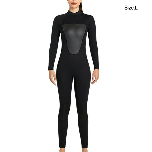 Combinaison de Plongée Haute Efficacité Résistant au Froid Maillots de Bain Confortables Forte Crème Solaire Réduire la Résistance à l'Eau Combinaison Classique Col Rond Femmes Noir