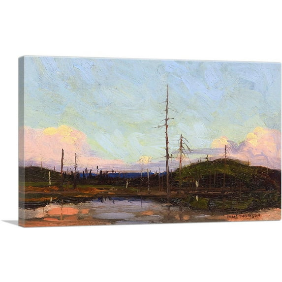 ARTCANVAS Evening 1913 Canvas Art Print by Tom Thomson - Size: 40" x 26" (1.50" Deep)