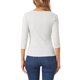 thumbnail image 3 of Blusa arrugada para mujer INSPIRE CHIC con decoración de botones, cuello en V, manga 3/4, top de punto sólido M gris claro, 3 of 6
