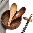 thumbnail image 3 of PENGXAING Wooden Spoon Japanese Style Short Handle Hand Carved Heat-Resistant Wooden Spoon Small Fish-shaped Wooden Rice Spoon Kitchen Tools, 3 of 6