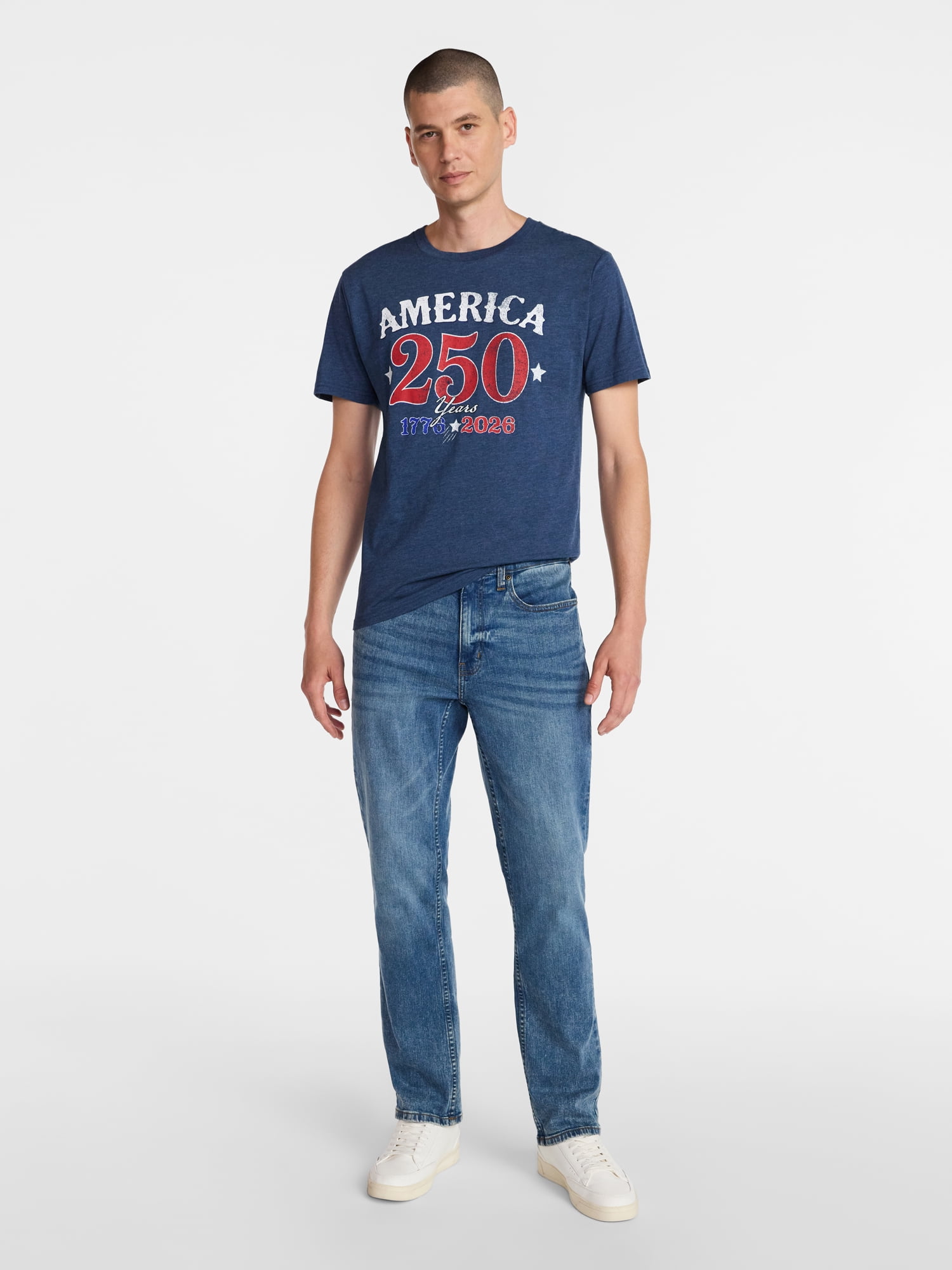 Americana Men's and Big Men's America 250 Graphic Tee Shirt from Way to Celebrate, Sizes XS-3XLT