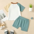 thumbnail image 4 of Kids Clothes Boys Toddler Baby Summer Outfits Children's Spring Cotton Color Block Short Sleeved Running Suit 12 18 24 Month 3T 4T 5T Shorts Outfit Set Tops T-shirt+Shorts Pajamas Two Pieces, 4 of 7