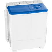Portable Washing Machine, 20lbs Twin Tub Washer Mini Compact Laundry Machine with Drain Pump, Semi-automatic 12lbs Washer 8lbs Spinner Combo for Dorms, Apartments, RVs