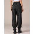 thumbnail image 4 of DARING DIVA Women's Cargo Pants with Pockets Casual Trousers Medium Black, 4 of 6